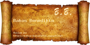 Bakos Benedikta névjegykártya
